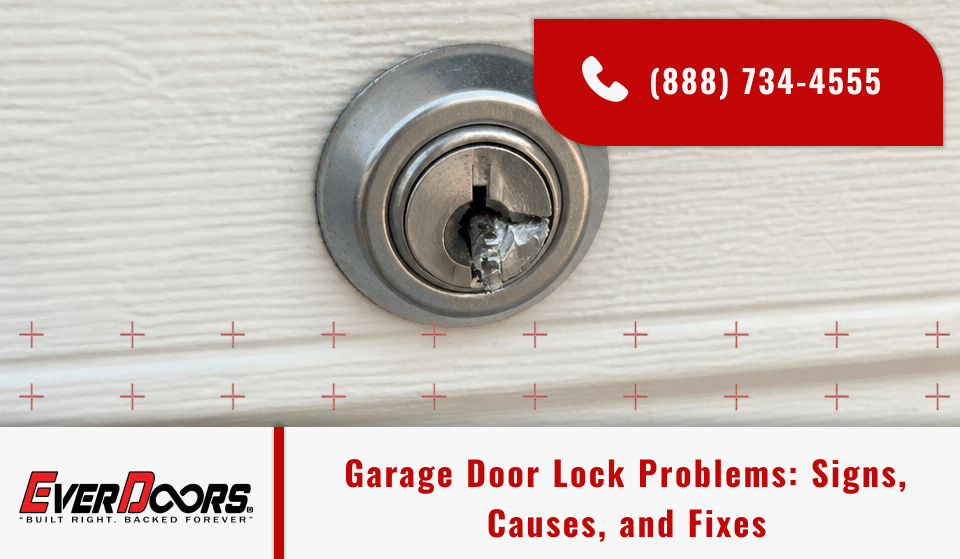 Broken garage door lock problems fixed with garage door lock repair and replacement