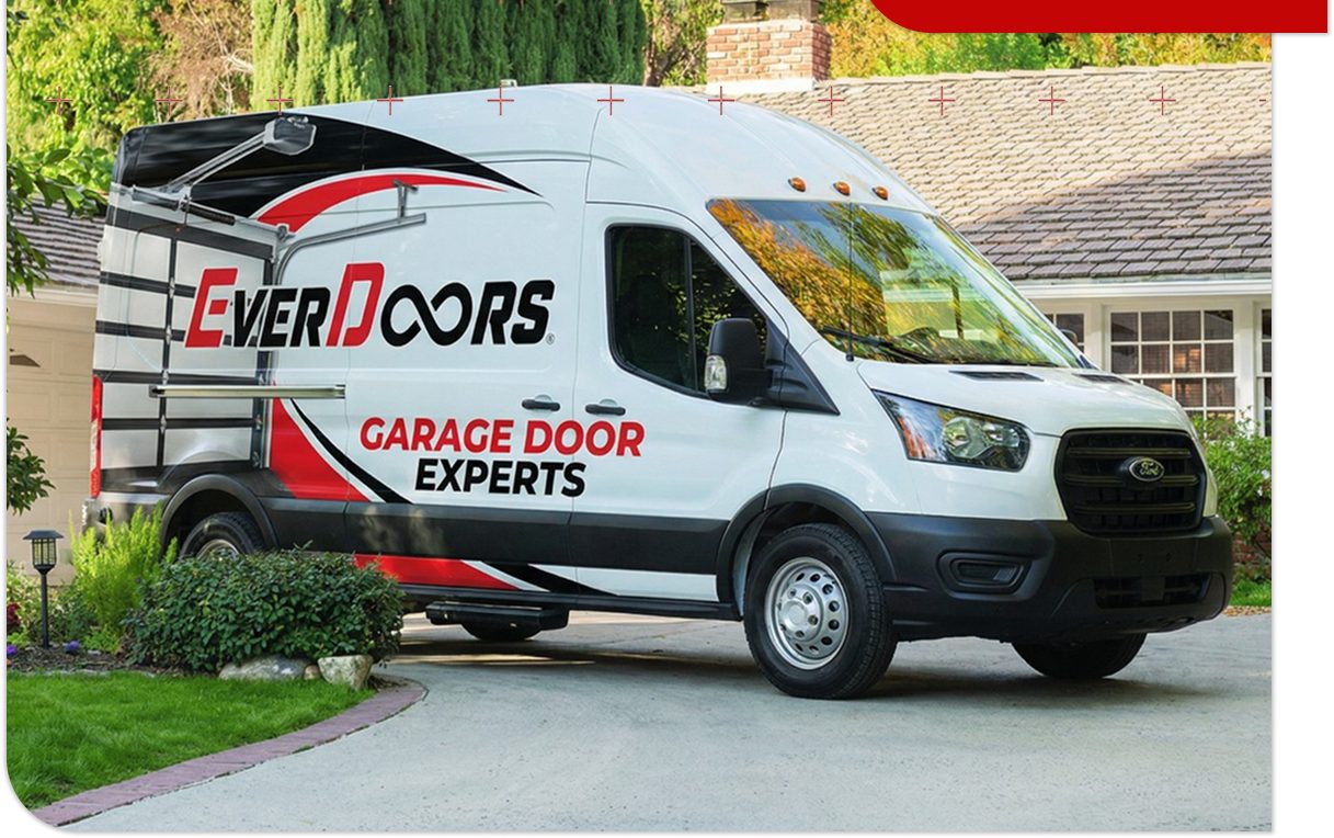 An Everdoors service van at a customer’s home